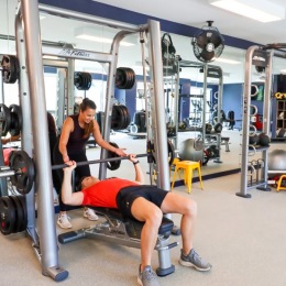 people working out in a gym